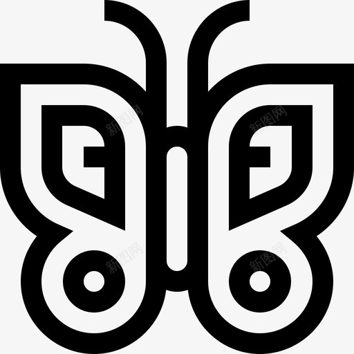 ButterflyBoho8线性图标svg_新图网 https://ixintu.com Boho Butterfly 线性