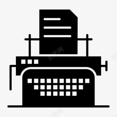 打字机传真机印刷机图标图标