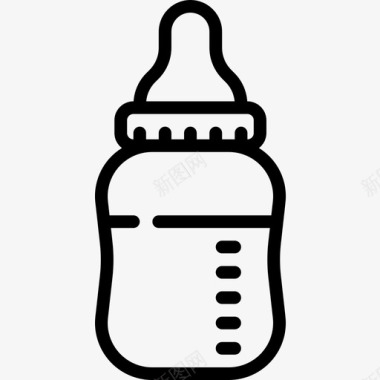 婴儿奶瓶婴儿107直线型图标图标