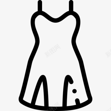 连衣裙时尚21直线型图标图标