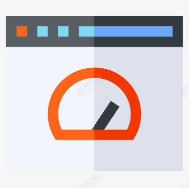 浏览器速度表和时间3扁平图标图标