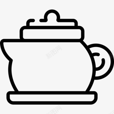 茶壶桑拿房25线性图标图标