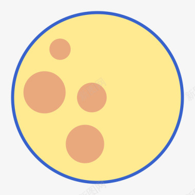 满月221号天气直线颜色图标图标