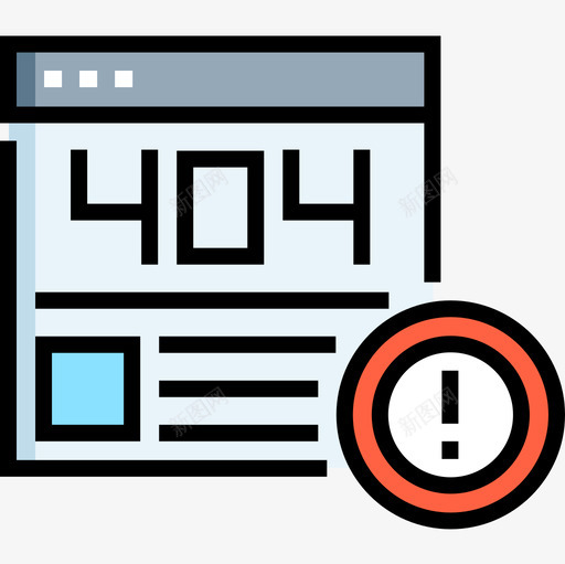 错误404网页141线性颜色图标svg_新图网 https://ixintu.com 线性 网页设计 错误 颜色