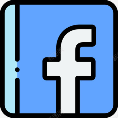 Facebook社交媒体125线性颜色图标图标
