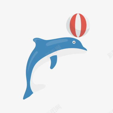 海豚马戏团74平坦图标图标