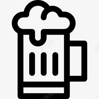 啤酒夏季91线性图标图标