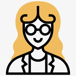 数学家职业女性3黄影图标图标