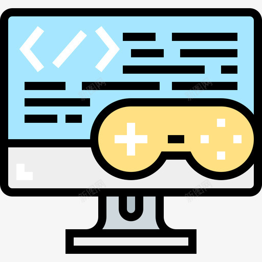 游戏开发游戏开发7线性颜色图标svg_新图网 https://ixintu.com 开发 游戏 线性 颜色