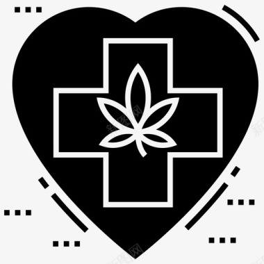 心脏安全医用大麻防护安全图标图标