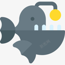 琵琶鱼琵琶鱼海洋生物38扁平图标高清图片