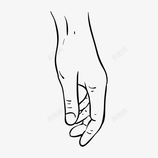 放松的手手势手绘图标svg_新图网 https://ixintu.com 手势 手绘 放松
