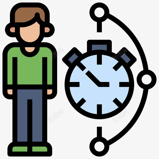 时间管理投资19线性颜色图标svg_新图网 https://ixintu.com 投资 时间管理 线性 颜色