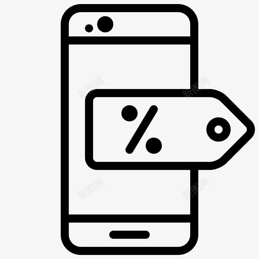 折扣价商务移动图标svg_新图网 https://ixintu.com v2 商务 商店 折扣价 电子商务 移动 黑色