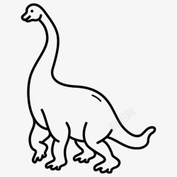 侏罗纪时期腕龙古动物恐龙图标高清图片