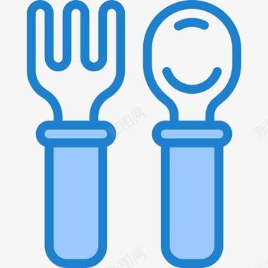 餐具婴儿111蓝色图标图标