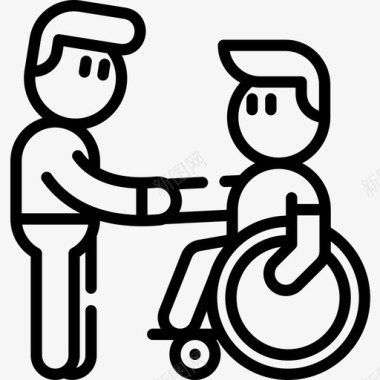 伙伴关系残疾人援助1直系图标图标