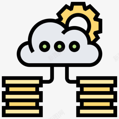 云存储数据库管理3线颜色图标图标