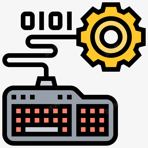 键盘编程65线性彩色图标svg_新图网 https://ixintu.com 彩色 线性 编程 键盘