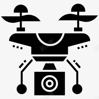 无人机摄像头无人机监控摄影设备图标图标
