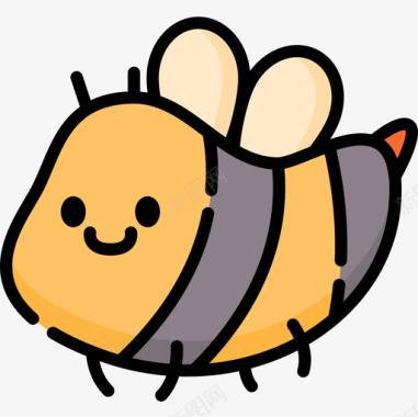 蜜蜂动物53线形颜色图标图标