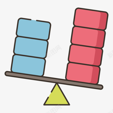 平衡信息图4线性颜色图标图标