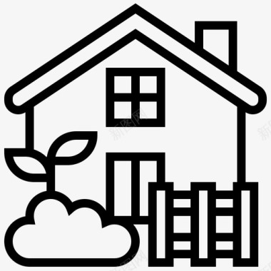 家庭高效生态房子图标图标