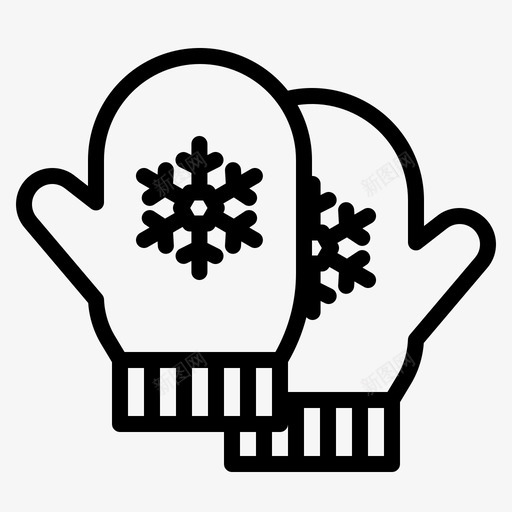 手套冬季127线状图标svg_新图网 https://ixintu.com 冬季 手套 线状
