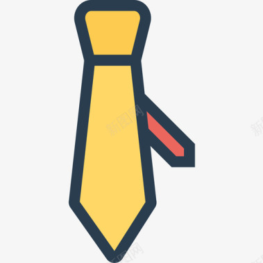 领带商务362直线颜色图标图标