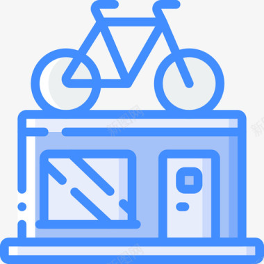 自行车店便利设施5蓝色图标图标