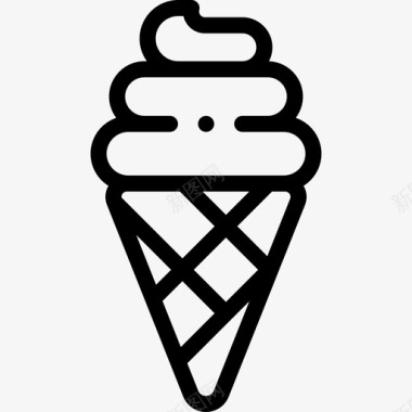 冰淇淋夏季食品和饮料3线性图标图标