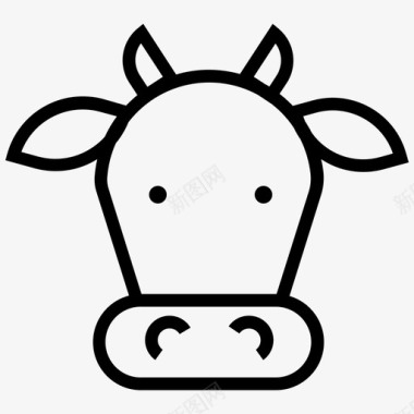 牛年动物年脸图标图标