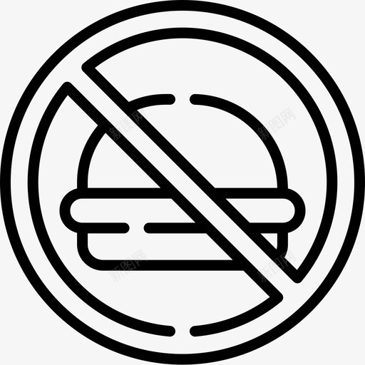 没有食物信号和禁令4线性图标svg_新图网 https://ixintu.com 信号 没有 禁令 线性 食物