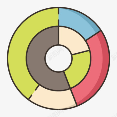 饼图信息图4线颜色图标图标