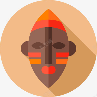 非洲面具非洲10扁平图标图标
