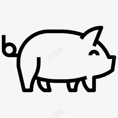 猪动物32直系图标图标
