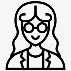 数学家职业女性直系人图标图标