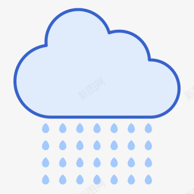 雨221天气线性颜色图标图标