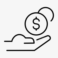 通过赞助支持赞助硬币金融支持图标高清图片