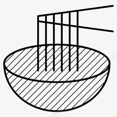 面条碗筷子图标图标