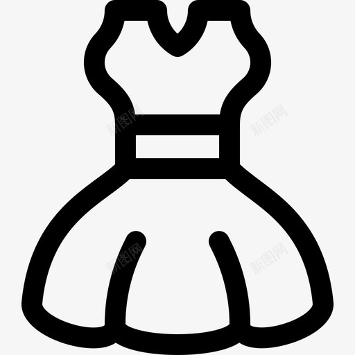 连衣裙夏装6直线型图标svg_新图网 https://ixintu.com 夏装 直线 线型 连衣裙
