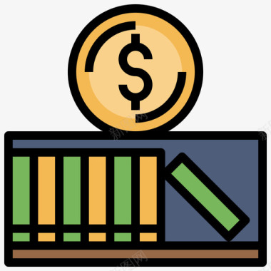 电子书被动收入机会4线性颜色图标图标