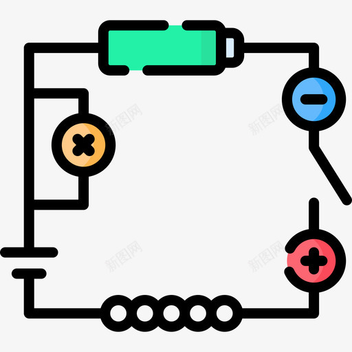 电路物理31线性颜色图标svg_新图网 https://ixintu.com 物理 电路 线性 颜色