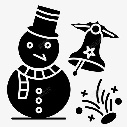 雪人圣诞节活动图标svg_新图网 https://ixintu.com 圣诞节 活动 雪人