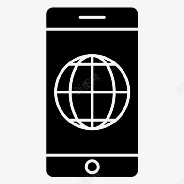智能手机手机地球仪图标图标