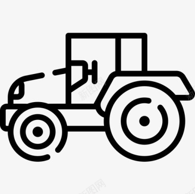 拖拉机车辆和运输11直线图标图标
