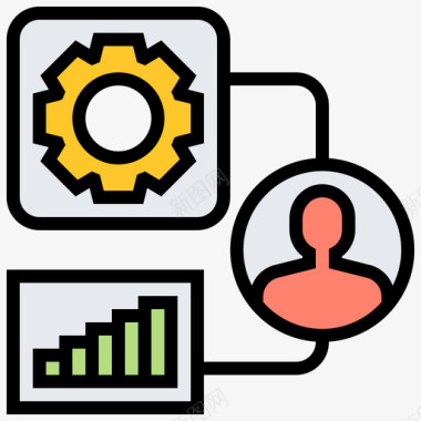 人物商业分析15线性颜色图标图标