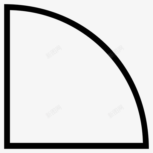四分之一圆场地平面图标svg_新图网 https://ixintu.com 四分之一 场地 平面