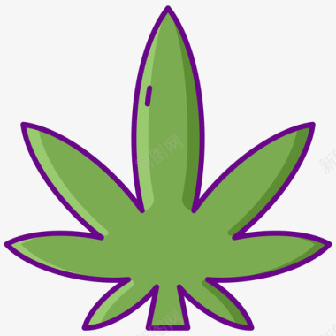 大麻cbd油1线性颜色图标图标