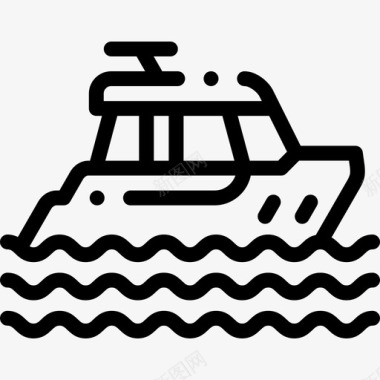 游艇夏季派对26直线型图标图标